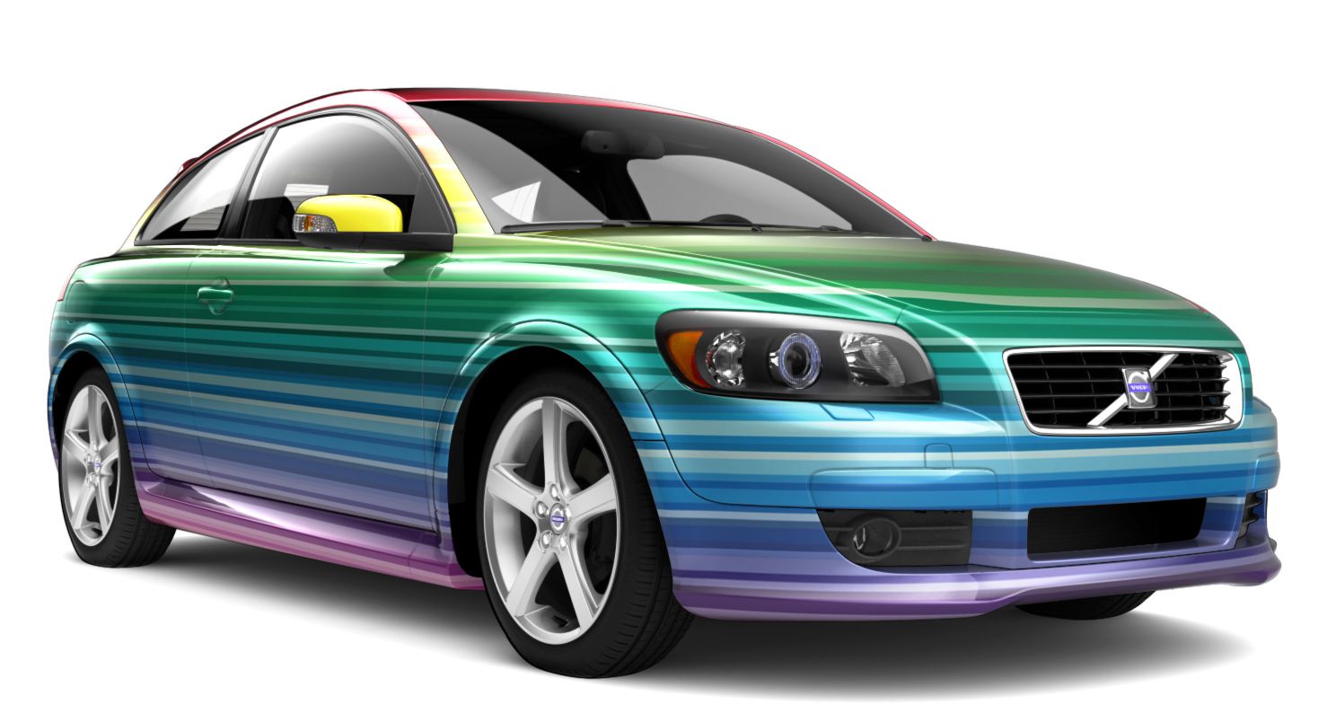 Volvo C30 Custom Car Wrap (Rainbow)